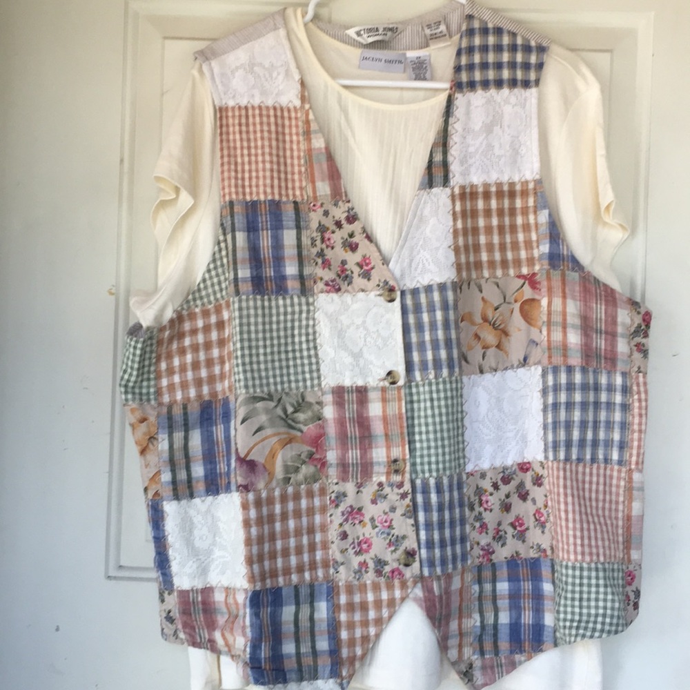 Plus size patchwork vest.